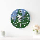 Downhill Ski Große Wanduhr (Zuhause)