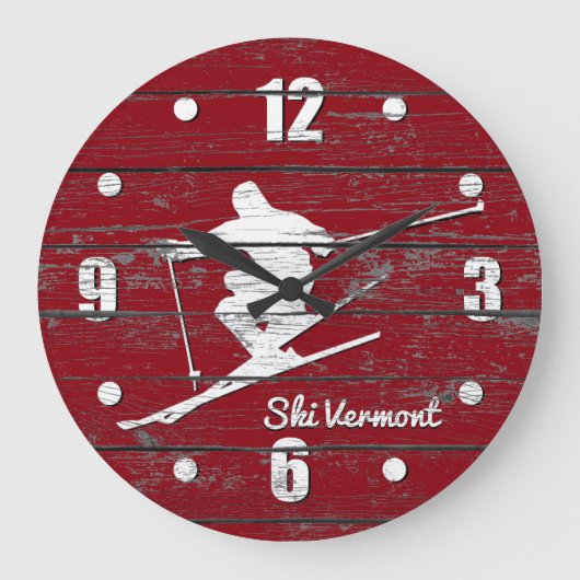 Downhill Ski Große Wanduhr (Vorderseite)