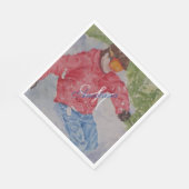 DOWNHILL SKI PARTY MONOGRAM SERVIETTE (Ecke)