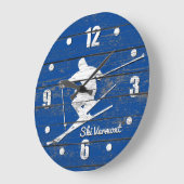 Downhill Ski Personalize Large Clock Große Wanduhr (Winkel)