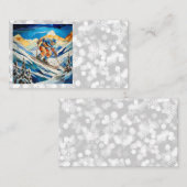 Downhill Skier Business Cards Visitenkarte (Vorne/Hinten)