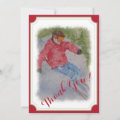 Downhill Skier Dankeskarte (Vorderseite)