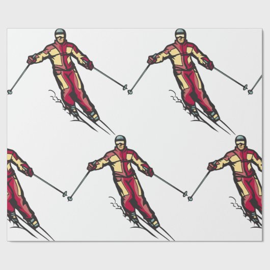 Downhill Skier Geschenkpapier (Flach)