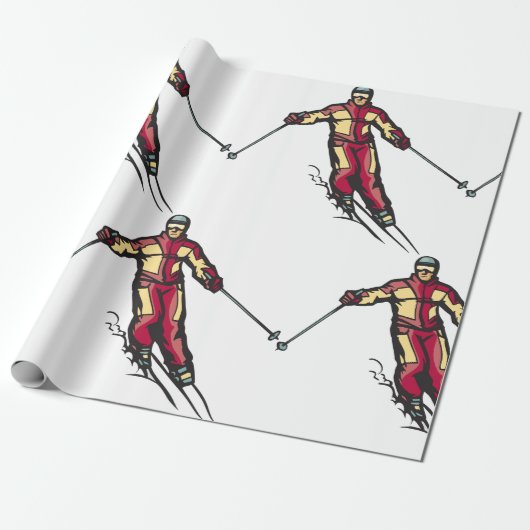 Downhill Skier Geschenkpapier (Ungerollt)