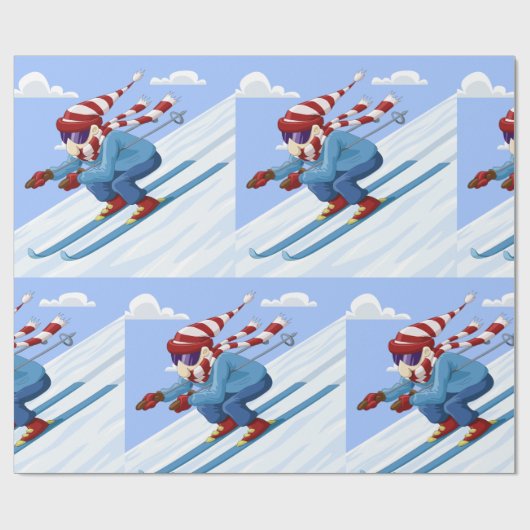 Downhill Skier Geschenkpapier (Flach)