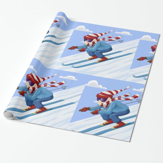 Downhill Skier Geschenkpapier (Ungerollt)