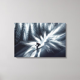 Downhill Skier In the Moonlight Leinwanddruck