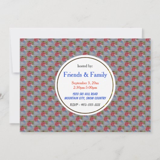 DOWNHILL SKIER INVITE EINLADUNG (Rückseite)