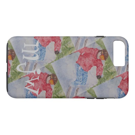 DOWNHILL SKIER MONOGRAM Case-Mate iPhone HÜLLE (Rückseite (Horizontal))