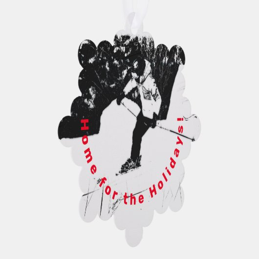 Downhill Skier Ornament Karte (Rechts)