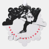 Downhill Skier Ornament Karte (Rückseite)