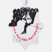 Downhill Skier Ornament Karte (Linke Ecke)