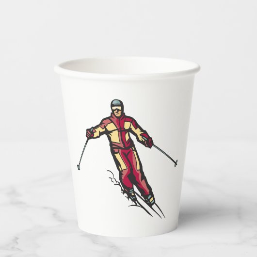Downhill Skier Pappbecher (Vorderseite)