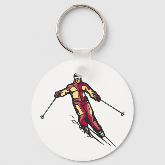 Downhill Skier Schlüsselanhänger (Vorderseite)