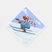 Downhill Skier Serviette (Ecke)