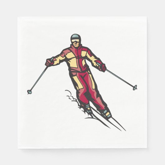 Downhill Skier Serviette (Vorderseite)