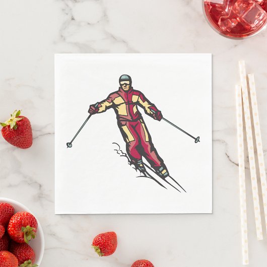 Downhill Skier Serviette