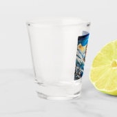 Downhill Skier Shot Glass Schnapsglas (Links)