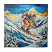 Downhill Skier Tile Fliese (Vorderseite)
