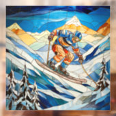 Downhill Skier Window Cloning Fensteraufkleber (Blatt 2)