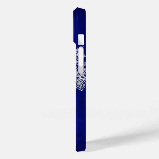 Downhill Snow Ski Blue Monogram Case-Mate iPhone Hülle (Rückseite / Links)