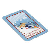 Downhill Snow Skier - Berg Spokane, Magnet (Rechte Seite)