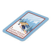 Downhill Snow Skier - Berg Spokane, Magnet (Linke Seite)