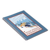 Downhill Snow Skier - Berg Spokane, Notizblock (Rechte Seite)