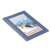 Downhill Snow Skier - Berg Spokane, Notizblock (Rechte Seite)