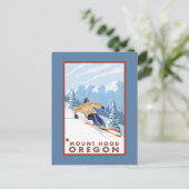 Downhill Snow Skier - Berghof, Oregon Postkarte (Stehend Vorderseite)