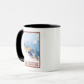 Downhill Snow Skier - Blauer Berg, Tasse (Vorderseite Links)