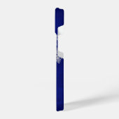 Downhill Snow Skier Blue Monogram iPhone Hülle (Linke Seite)