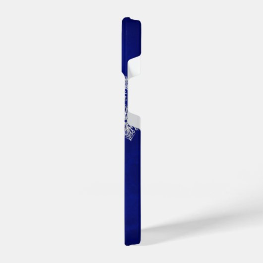 Downhill Snow Skier Blue Monogram iPhone Hülle (Linke Seite)