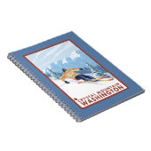 Downhill Snow Skier - Crystal Mountain, WA Notizblock (Rechte Seite)