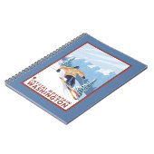 Downhill Snow Skier - Crystal Mountain, WA Notizblock (Linke Seite)