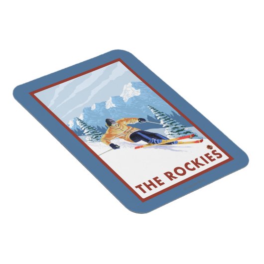 Downhill Snow Skier - Die Rockies Magnet (Rechte Seite)