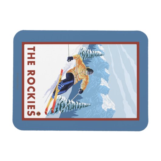 Downhill Snow Skier - Die Rockies Magnet (Horizontal)