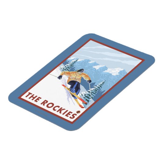Downhill Snow Skier - Die Rockies Magnet (Linke Seite)