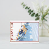 Downhill Snow Skier - Die Rockies Postkarte (Stehend Vorderseite)