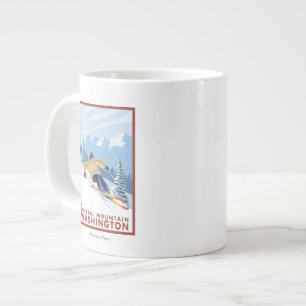 Downhill Snow Skier - Kristallberg, WA Jumbo-Tasse