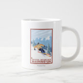 Downhill Snow Skier - Kristallberg, WA Jumbo-Tasse (Rechts)
