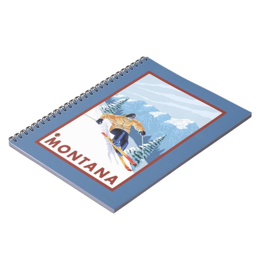 Downhill Snow Skier - Montana Notizblock (Linke Seite)