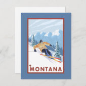 Downhill Snow Skier - Montana Postkarte (Vorne/Hinten)