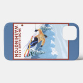 Downhill Snow Skier - Snoqualmie Pass, WA Case-Mate iPhone Hülle (Rückseite (Horizontal))