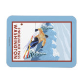 Downhill Snow Skier - Snoqualmie Pass, WA Magnet (Horizontal)