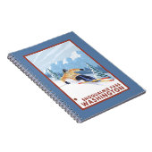 Downhill Snow Skier - Snoqualmie Pass, WA Notizblock (Rechte Seite)