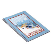 Downhill Snow Skier - Snoqualmie Pass, WA Notizblock (Rechte Seite)