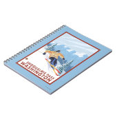 Downhill Snow Skier - Snoqualmie Pass, WA Notizblock (Linke Seite)