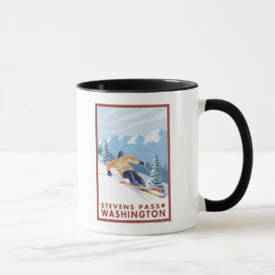 Downhill Snow Skier - Stevens Pass, Tasse