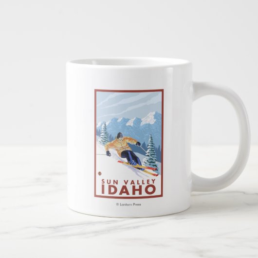 Downhill Snow Skier - Sun Valley, Idaho Jumbo-Tasse (Rechts)